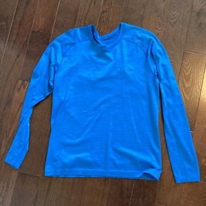 Lululemon long sleeve light blue shirt, size medium